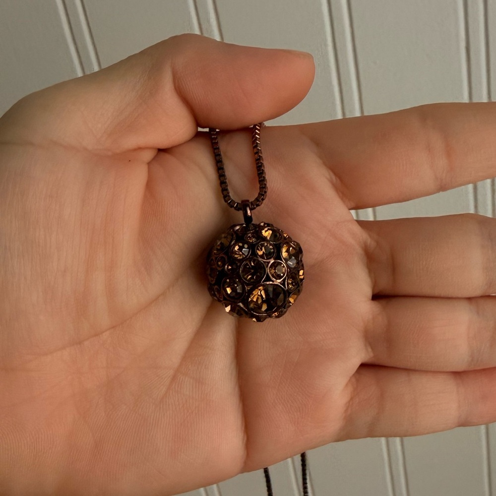 Fossil Brown Necklace with Gold Accents